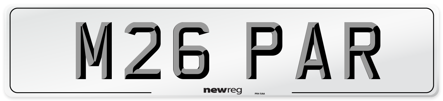 M26 PAR Number Plate from New Reg